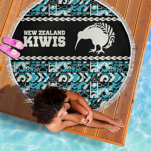 Aotearoa New Zealand Kiwis Tima Riki Motu Beach Blanket