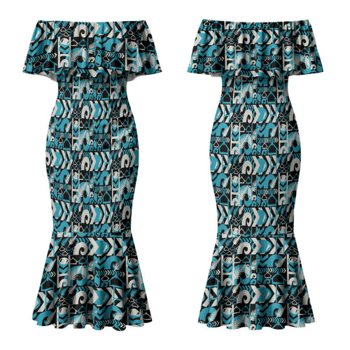 Aotearoa New Zealand Kiwis Tima Riki Motu Couples Matching Mermaid Dress and Long Sleeve Button Shirt