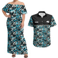 Aotearoa New Zealand Kiwis Tima Riki Motu Couples Matching Off Shoulder Maxi Dress and Hawaiian Shirt