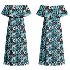 Aotearoa New Zealand Kiwis Tima Riki Motu Couples Matching Off Shoulder Maxi Dress and Hawaiian Shirt