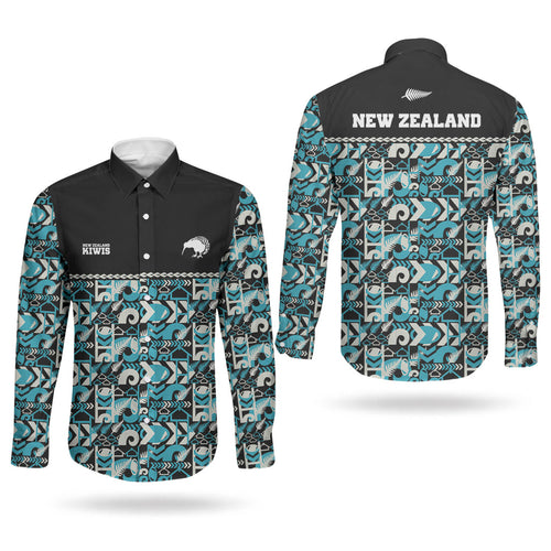 Aotearoa New Zealand Kiwis Tima Riki Motu Couples Matching Off Shoulder Short Dress and Long Sleeve Button Shirt