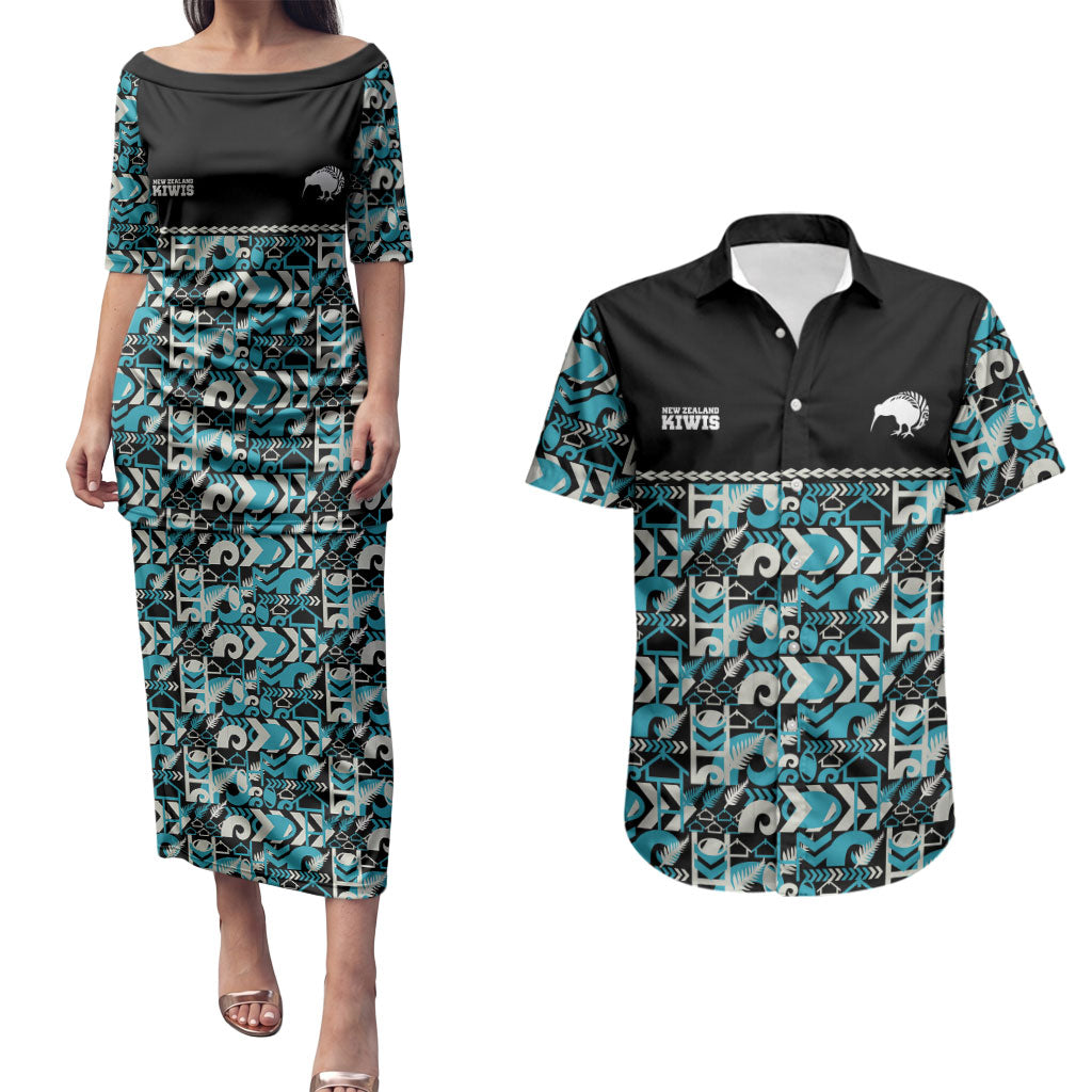 Aotearoa New Zealand Kiwis Tima Riki Motu Couples Matching Puletasi and Hawaiian Shirt