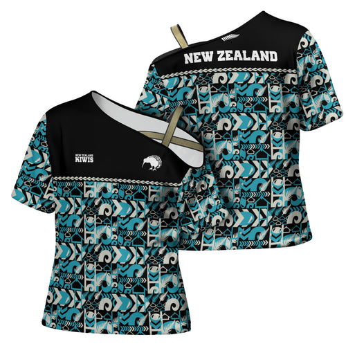 Aotearoa New Zealand Kiwis Tima Riki Motu Cross Shoulder Shirt