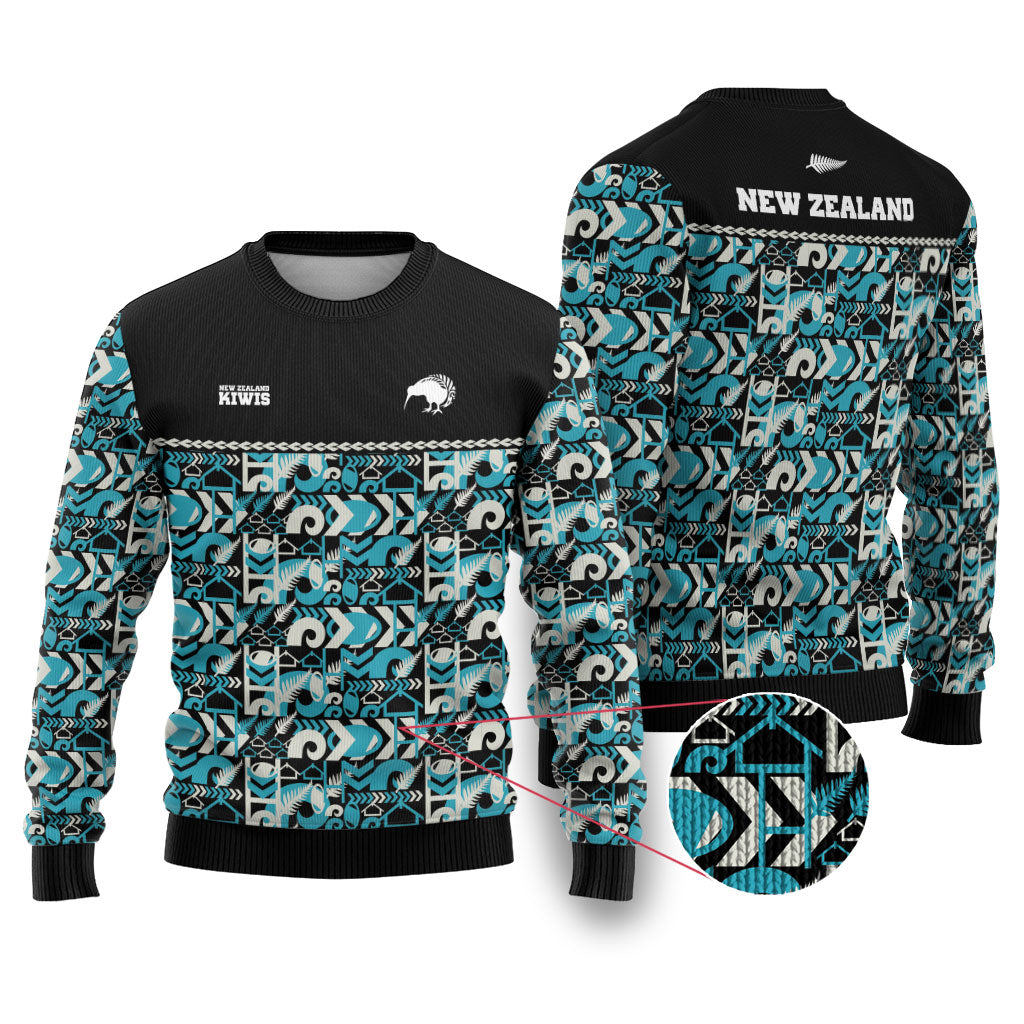 Aotearoa New Zealand Kiwis Tima Riki Motu Ugly Christmas Sweater