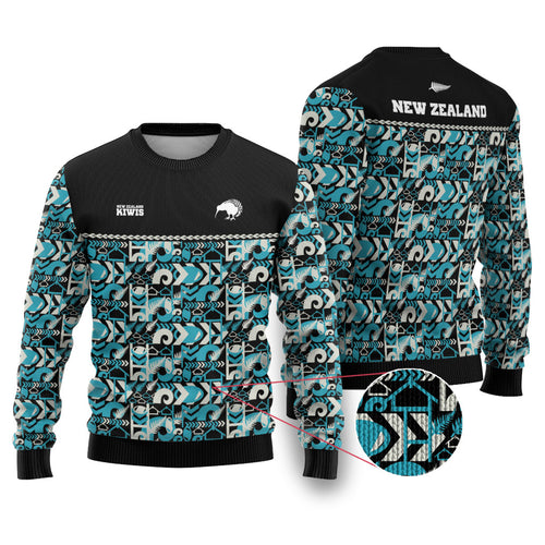 Aotearoa New Zealand Kiwis Tima Riki Motu Ugly Christmas Sweater