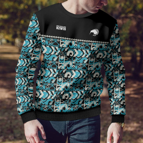 Aotearoa New Zealand Kiwis Tima Riki Motu Ugly Christmas Sweater