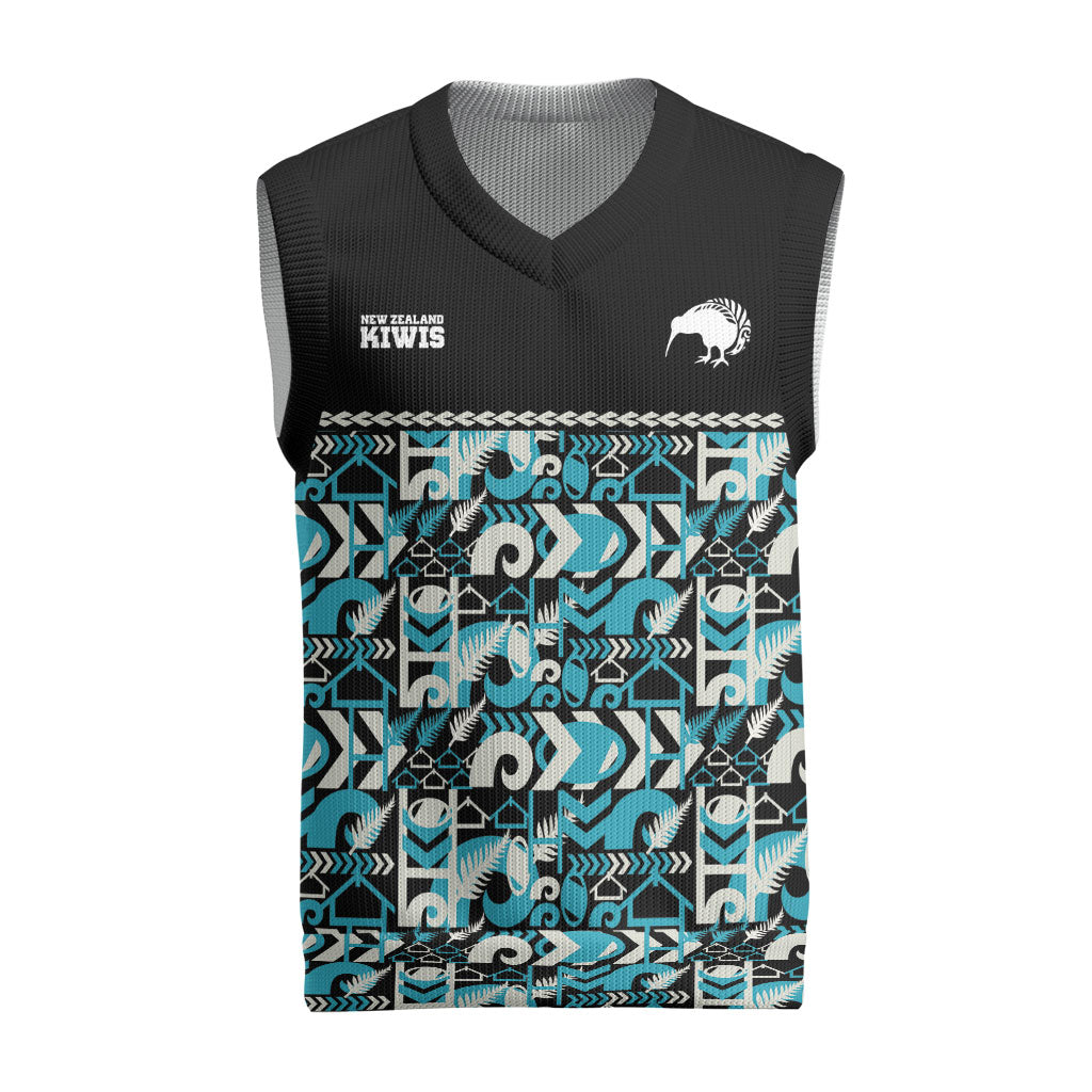 Aotearoa New Zealand Kiwis Tima Riki Motu Christmas Knitted V-Neck Vest
