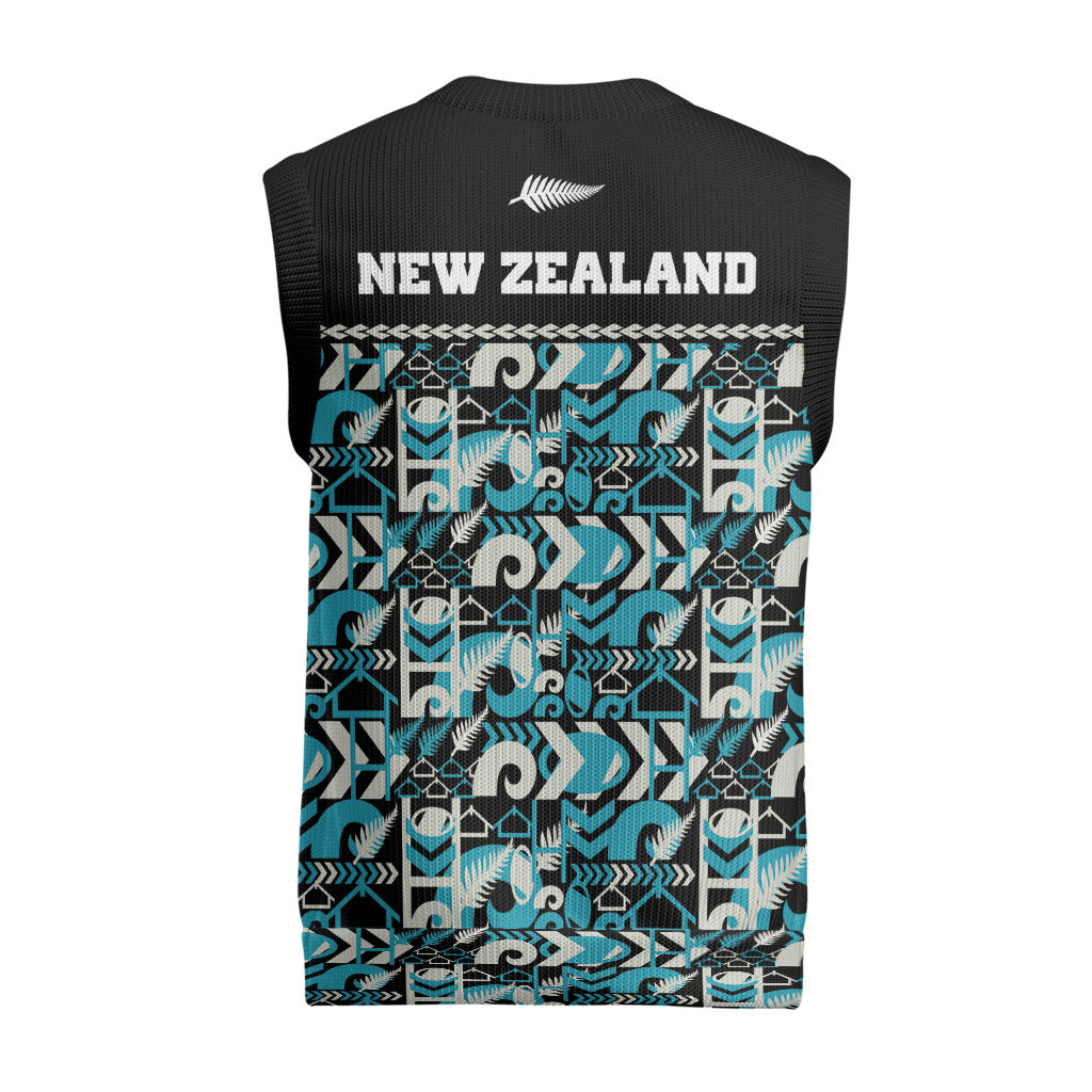 Aotearoa New Zealand Kiwis Tima Riki Motu Christmas Knitted V-Neck Vest