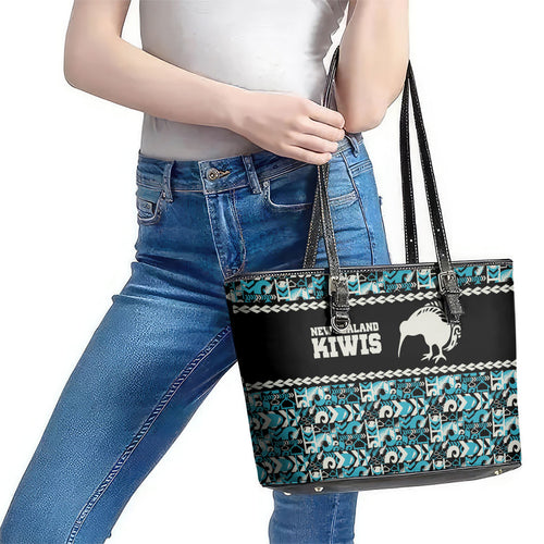 Aotearoa New Zealand Kiwis Tima Riki Motu Leather Tote Bag