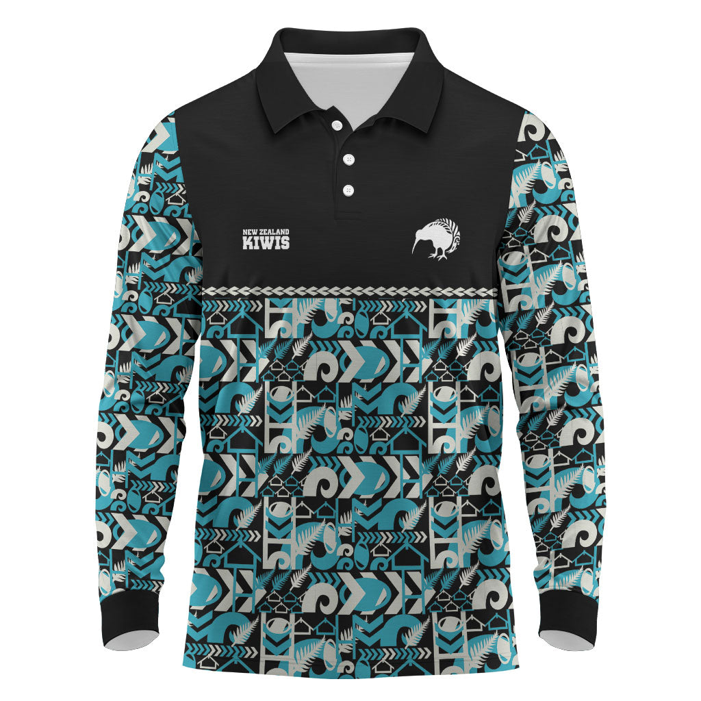 Aotearoa New Zealand Kiwis Tima Riki Motu Long Sleeve Polo Shirt