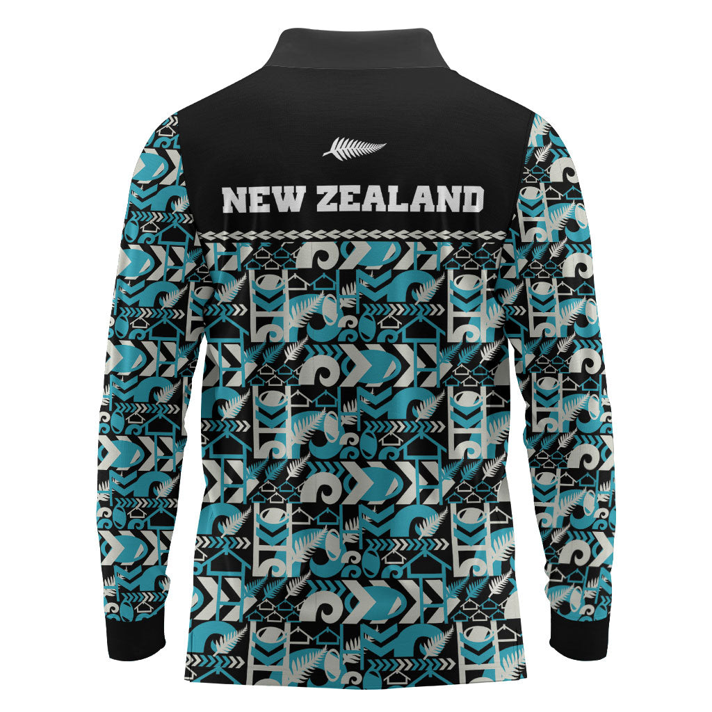 Aotearoa New Zealand Kiwis Tima Riki Motu Long Sleeve Polo Shirt