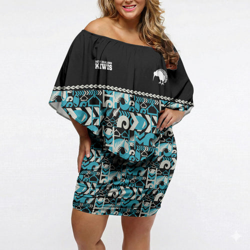 Aotearoa New Zealand Kiwis Tima Riki Motu Off Shoulder Short Dress