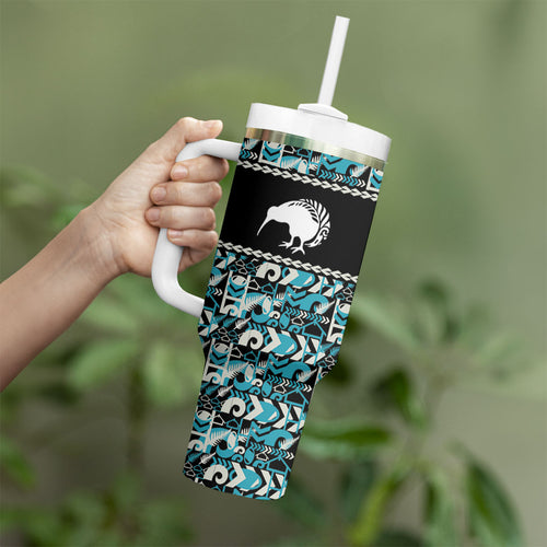 Aotearoa New Zealand Kiwis Tima Riki Motu Tumbler With Handle