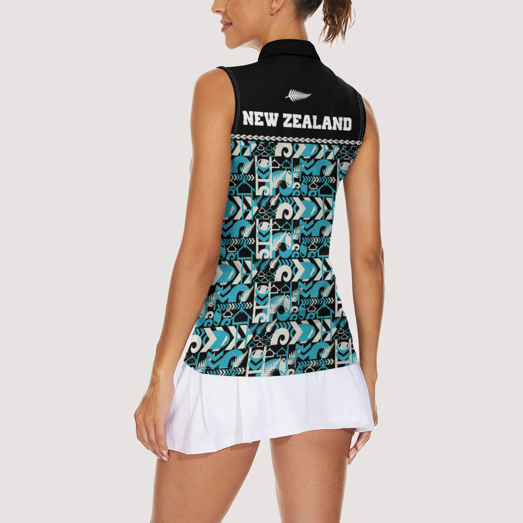 Aotearoa New Zealand Kiwis Tima Riki Motu Women Sleeveless Polo Shirt