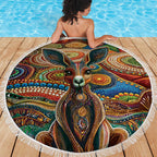 Australian Aboriginal Art Kangaroo Beach Blanket Looking Forward Looking Blak Aboriginal Dot Painting