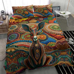 Australian Aboriginal Art Kangaroo Bedding Set Looking Forward Looking Blak Aboriginal Dot Painting
