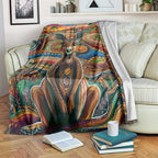 Australian Aboriginal Art Kangaroo Blanket Looking Forward Looking Blak Aboriginal Dot Painting