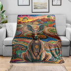 Australian Aboriginal Art Kangaroo Blanket Looking Forward Looking Blak Aboriginal Dot Painting