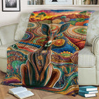 Australian Aboriginal Art Kangaroo Blanket Looking Forward Looking Blak Aboriginal Dot Painting