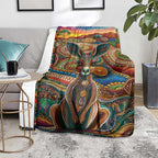 Australian Aboriginal Art Kangaroo Blanket Looking Forward Looking Blak Aboriginal Dot Painting