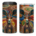 Australian Aboriginal Art Kangaroo 4 in 1 Can Cooler Tumbler Looking Forward Looking Blak Aboriginal Dot Painting