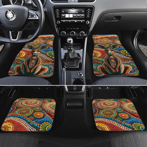 Australian Aboriginal Art Kangaroo Car Mats Looking Forward Looking Blak Aboriginal Dot Painting