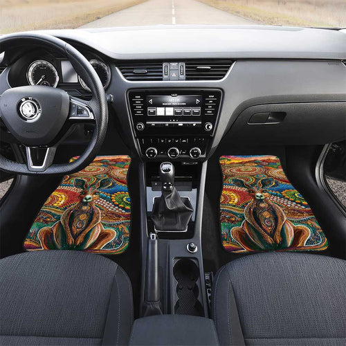 Australian Aboriginal Art Kangaroo Car Mats Looking Forward Looking Blak Aboriginal Dot Painting
