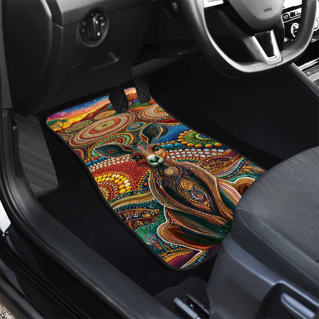 Australian Aboriginal Art Kangaroo Car Mats Looking Forward Looking Blak Aboriginal Dot Painting