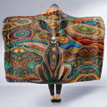 Australian Aboriginal Art Kangaroo Hooded Blanket Looking Forward Looking Blak Aboriginal Dot Painting