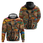 Australian Aboriginal Art Kangaroo Hoodie Looking Forward Looking Blak Aboriginal Dot Painting