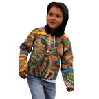Australian Aboriginal Art Kangaroo Kid Hoodie Looking Forward Looking Blak Aboriginal Dot Painting