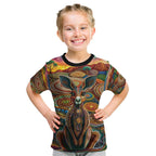 Australian Aboriginal Art Kangaroo Kid T Shirt Looking Forward Looking Blak Aboriginal Dot Painting