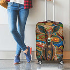 Australian Aboriginal Art Kangaroo Luggage Cover Looking Forward Looking Blak Aboriginal Dot Painting