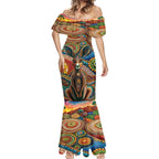 Australian Aboriginal Art Kangaroo Mermaid Dress Looking Forward Looking Blak Aboriginal Dot Painting
