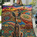 Australian Aboriginal Art Kangaroo Quilt Looking Forward Looking Blak Aboriginal Dot Painting