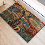 Australian Aboriginal Art Kangaroo Rubber Doormat Looking Forward Looking Blak Aboriginal Dot Painting