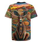 Australian Aboriginal Art Kangaroo Rugby Jersey Looking Forward Looking Blak Aboriginal Dot Painting