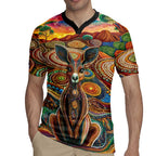 Australian Aboriginal Art Kangaroo Rugby Jersey Looking Forward Looking Blak Aboriginal Dot Painting