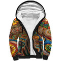 Australian Aboriginal Art Kangaroo Sherpa Hoodie Looking Forward Looking Blak Aboriginal Dot Painting