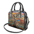 Australian Aboriginal Art Kangaroo Shoulder Handbag Looking Forward Looking Blak Aboriginal Dot Painting