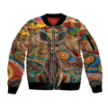 Australian Aboriginal Art Kangaroo Sleeve Zip Bomber Jacket Looking Forward Looking Blak Aboriginal Dot Painting
