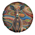 Australian Aboriginal Art Kangaroo Spare Tire Cover Looking Forward Looking Blak Aboriginal Dot Painting