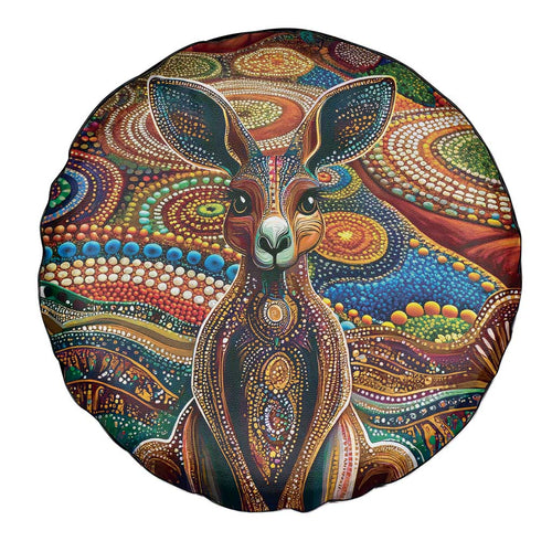 Australian Aboriginal Art Kangaroo Spare Tire Cover Looking Forward Looking Blak Aboriginal Dot Painting