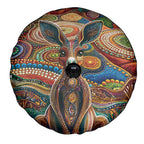 Australian Aboriginal Art Kangaroo Spare Tire Cover Looking Forward Looking Blak Aboriginal Dot Painting