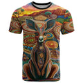 Australian Aboriginal Art Kangaroo T Shirt Looking Forward Looking Blak Aboriginal Dot Painting