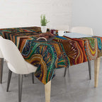 Australian Aboriginal Art Kangaroo Tablecloth Looking Forward Looking Blak Aboriginal Dot Painting