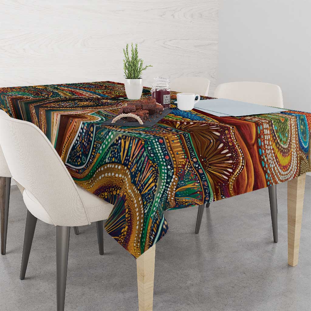 Australian Aboriginal Art Kangaroo Tablecloth Looking Forward Looking Blak Aboriginal Dot Painting