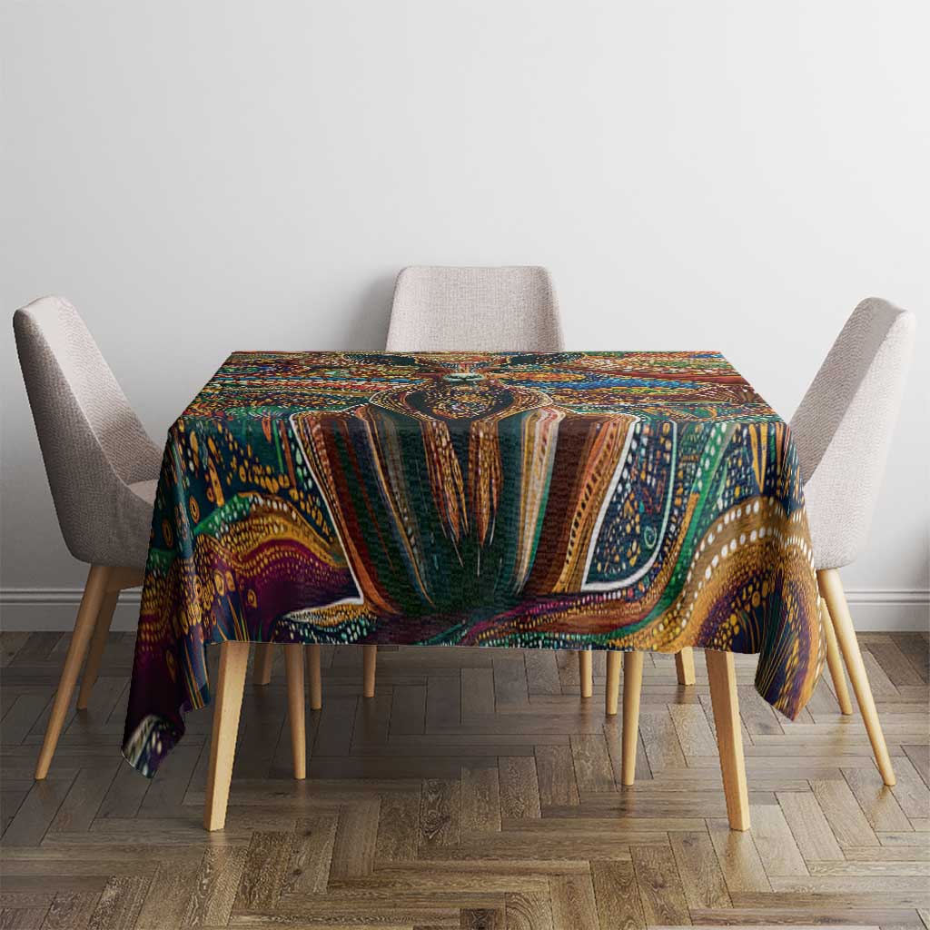 Australian Aboriginal Art Kangaroo Tablecloth Looking Forward Looking Blak Aboriginal Dot Painting