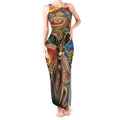 Australian Aboriginal Art Kangaroo Tank Maxi Dress Looking Forward Looking Blak Aboriginal Dot Painting