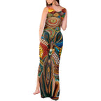 Australian Aboriginal Art Kangaroo Tank Maxi Dress Looking Forward Looking Blak Aboriginal Dot Painting